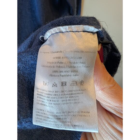 Knittons 100% Merino Wool Blue Crewneck Sweater Soft Luxury Polish Small - Picture 3 of 5